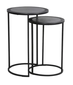 Light & Living Bijzettafel Talca Set van 2 stuks, 35/40cm, kleur* Zwarte Bijzettafel|Bijzettafels Set