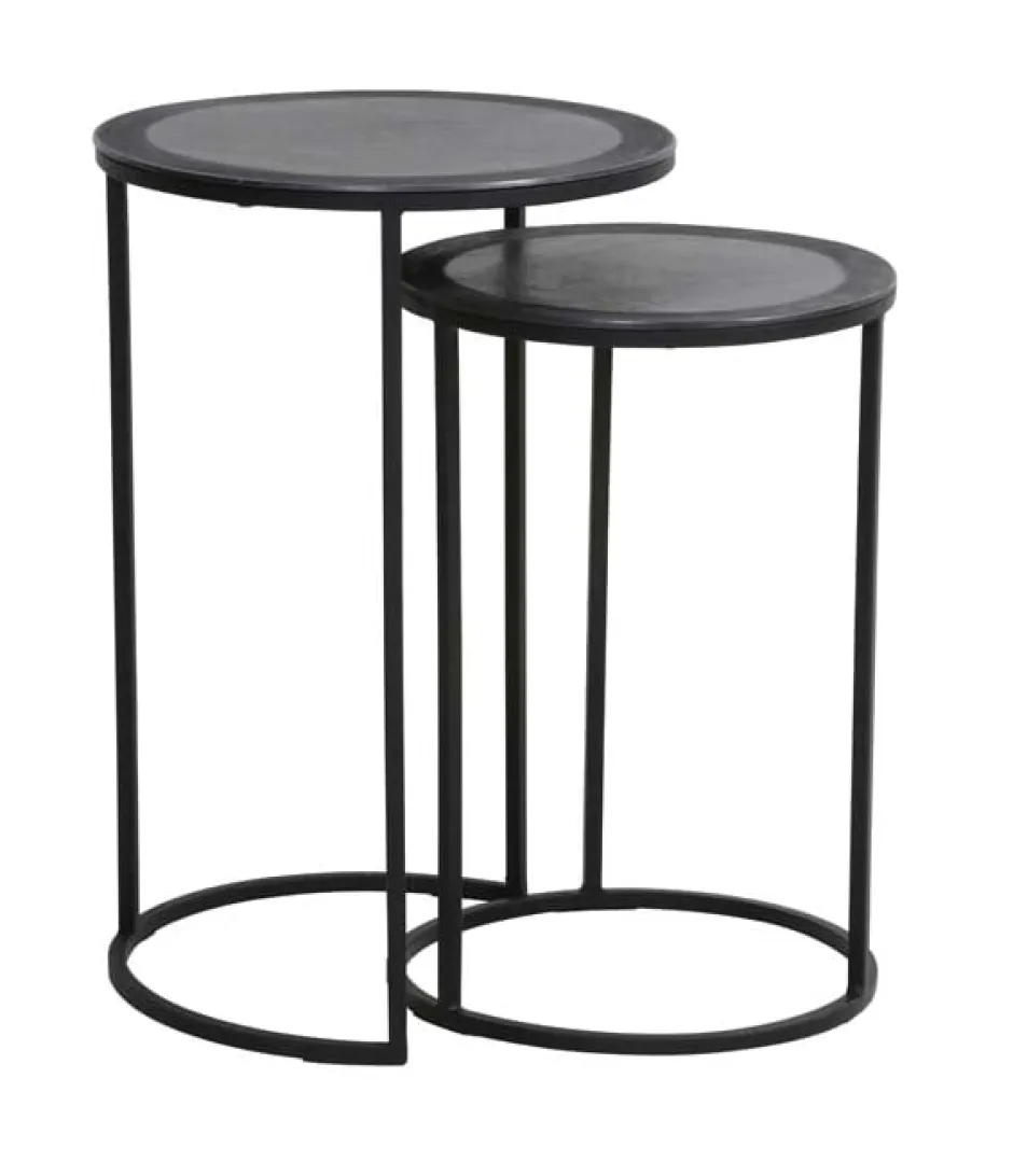 Light & Living Bijzettafel Talca Set van 2 stuks, 35/40cm, kleur* Zwarte Bijzettafel|Bijzettafels Set