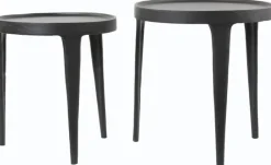 Light & Living Bijzettafel Tobias Set van 2 stuks* Zwarte Bijzettafel|Bijzettafels Set