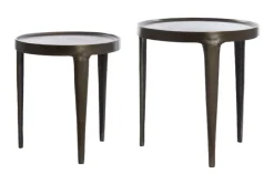 Light & Living Bijzettafel Tobias Set van 2 stuks* Zwarte Bijzettafel|Bijzettafels Set