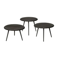 RENEW Bijzettafel Turi Teakhout, Set van 3 stuks* Bijzettafels Set|Ronde Bijzettafel