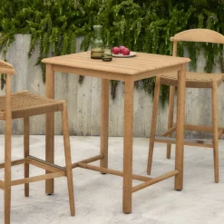 Kave Home Bistrotafel Sori Acaciahout, 78 x 78cm* Eettafels Voor In Je Tuin|Bistrotafels