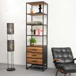 Sohome Boekenkast Manilla Teak, 60 x 220cm* Boekenkasten