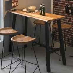 Artistiq Living Boomstam Bartafel Eriko Acaciahout, 125 x 51cm, kleur Naturel* Bartafels