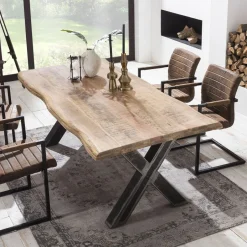 Artistiq Living Boomstam Eettafel Jheri Mangohout* Rechte Eettafel