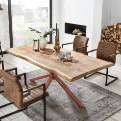 Artistiq Living Boomstam Eettafel Rochelle Mangohout, kleur* Rechte Eettafel