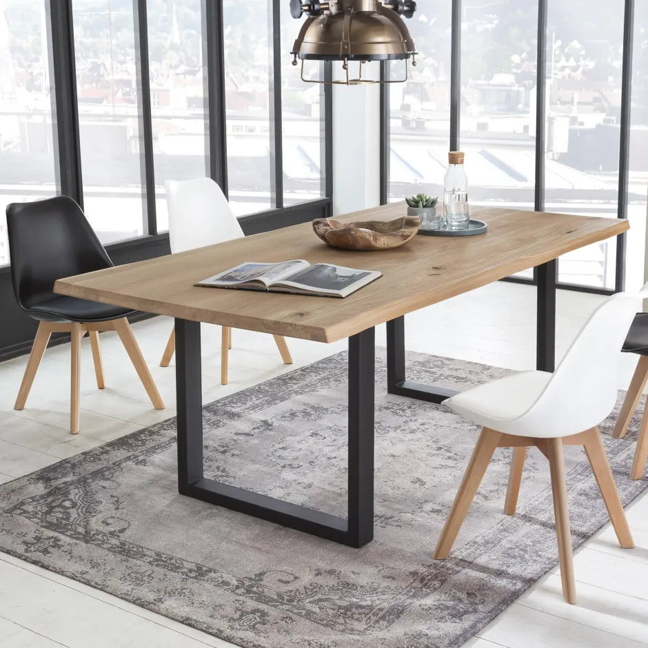 Artistiq Living Boomstam Eettafel Serjio Eikenhout, 120 x 80cm* Rechte Eettafel