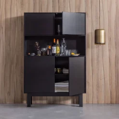 WOOOD Buffetkast Finca Mat zwart, 170 x 110cm* Wijnkasten & Wijnrekken|Buffetkasten & Vitrinekasten