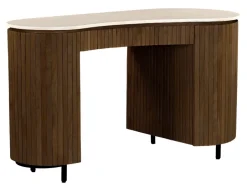 Brix Bureau / Sidetable Dexter Bottecino Marmer en Mangohout, 136cm* Bureaus|Sidetables