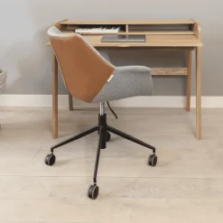 Zuiver Bureaustoel Doulton PU en stof, kleur Grijs/* Bureaustoelen