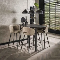 LifestyleFurn Deens Ovale Bartafel Debora Keramiek look, 140 x 75cm* Bartafels