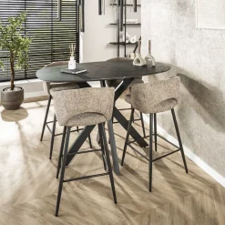 LifestyleFurn Deens Ovale Bartafel Kora Keramiek look, 140 x 80cm* Bartafels