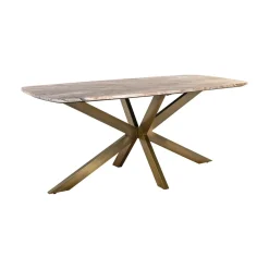Richmond Interiors Deens Ovale Eettafel Bottega Marmer en brass* Marmeren Eettafel|Ovale Eettafel