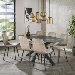LifestyleFurn Deens Ovale Eettafel Cherie Keramiek, 180 x 90cm* Ovale Eettafel