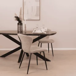 Livingfurn Deens Ovale Eettafel Jesper Mangohout, kleur donkerbruin* Ovale Eettafel