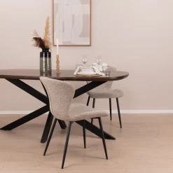 Livingfurn Deens Ovale Eettafel Jesper Mangohout, kleur donkerbruin* Ovale Eettafel