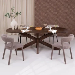 Sohome Deens Ovale Eettafel Lowen Mangohout* Ovale Eettafel