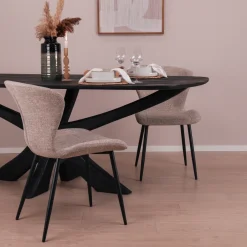 Sohome Deens Ovale Eettafel Mabel Mangohout, kleur Zwart* Ovale Eettafel