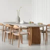 DTP Home Deens Ovale Eettafel Nova Travertinlook en teakhout* Travertin Eettafel|Ovale Eettafel