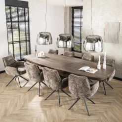 LifestyleFurn Deens Ovale Eettafel Willem Acaciahout, 300 x 120cm* Ovale Eettafel