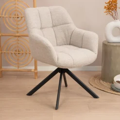 Sohome Draaibare Eetkamerstoel Almar Bouclé* Sohome Giftcard|Beige Eetkamerstoelen