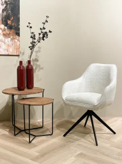 Sohome Draaibare Eetkamerstoel Toby Stof met handgreep* Sohome Giftcard|Beige Eetkamerstoelen