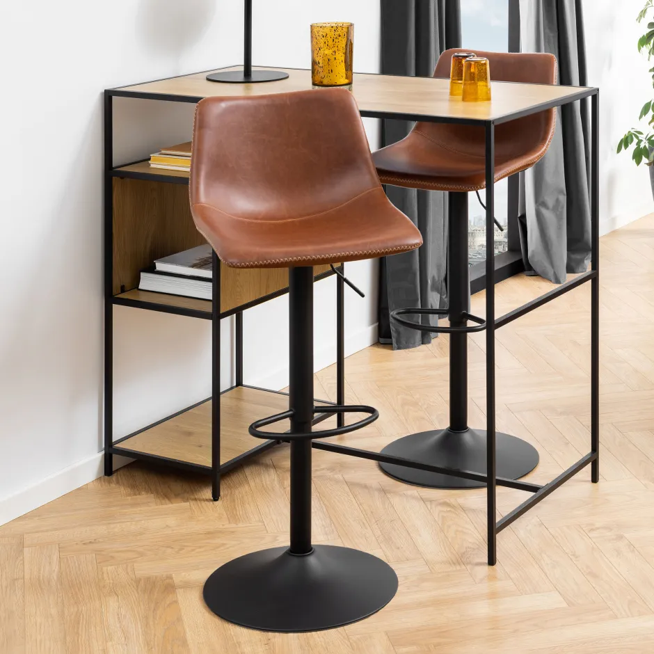 Bendt Draaibare Barkruk Xanthe PU (zithoogte 61-83cm)* Barkruk Met Rugleuning|Barkruk Verstelbaar