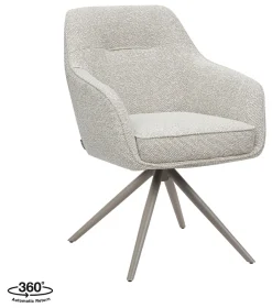 LABEL51 Draaibare Eetkamerstoel Akira Bouclé* Eetkamerstoelen Bouclé / Teddy|Draaibare Eetkamerstoelen