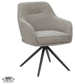 LABEL51 Draaibare Eetkamerstoel Akira Bouclé* Eetkamerstoelen Bouclé / Teddy|Draaibare Eetkamerstoelen