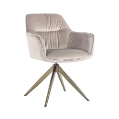 Richmond Interiors Draaibare Eetkamerstoel Aline Velvet, kleur* Eetkamerstoelen Velvet / Fluweel|Beige Eetkamerstoelen