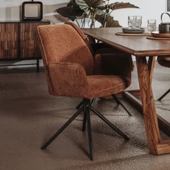 Tower Living Draaibare Eetkamerstoel Amaro* Beige Eetkamerstoelen|Draaibare Eetkamerstoelen