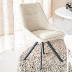 By-Boo Draaibare Eetkamerstoel Bliss* Beige Eetkamerstoelen|Draaibare Eetkamerstoelen