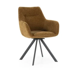 By-Boo Draaibare Eetkamerstoel Bliss Met armleuning* Beige Eetkamerstoelen|Draaibare Eetkamerstoelen