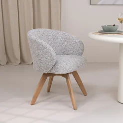 Tower Living Draaibare Eetkamerstoel Brescia Bouclé* Eetkamerstoelen Bouclé / Teddy|Draaibare Eetkamerstoelen
