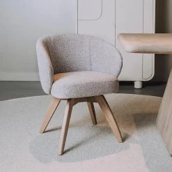 Tower Living Draaibare Eetkamerstoel Brescia Bouclé* Eetkamerstoelen Bouclé / Teddy|Draaibare Eetkamerstoelen