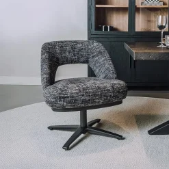 Tower Living Draaibare Eetkamerstoel Caldes Lounge* Draaibare Eetkamerstoelen|Eetkamerstoelen Zonder Armleuning