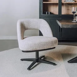 Tower Living Draaibare Eetkamerstoel Caldes Lounge* Draaibare Eetkamerstoelen|Eetkamerstoelen Zonder Armleuning