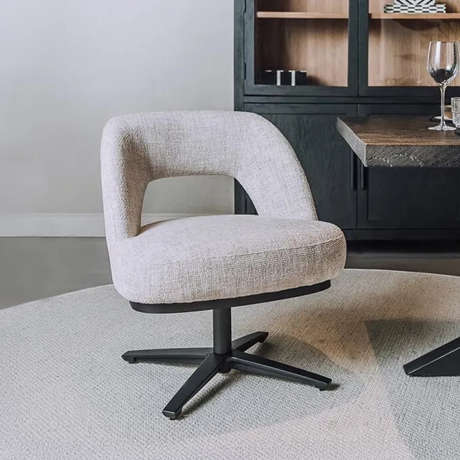 Tower Living Draaibare Eetkamerstoel Caldes Lounge* Draaibare Eetkamerstoelen|Eetkamerstoelen Zonder Armleuning
