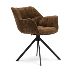 Rivièra Maison Draaibare Eetkamerstoel Carnaby Chenille, kleur* Chenille Eetkamerstoelen|Draaibare Eetkamerstoelen