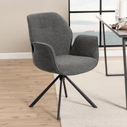 Bendt Draaibare Eetkamerstoel Chandler Bouclé met armleuning* Beige Eetkamerstoelen|Eetkamerstoelen Bouclé / Teddy