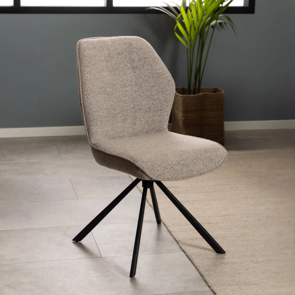 Bendt Draaibare Eetkamerstoel Chandler Bouclé* Beige Eetkamerstoelen|Eetkamerstoelen Bouclé / Teddy