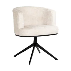 Richmond Interiors Draaibare Eetkamerstoel Cheyenne Chenille, kleur* Chenille Eetkamerstoelen|Beige Eetkamerstoelen
