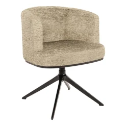 Richmond Interiors Draaibare Eetkamerstoel Cheyenne Fusion, kleur* Chenille Eetkamerstoelen|Beige Eetkamerstoelen