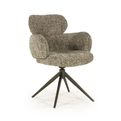 Eleonora Draaibare Eetkamerstoel Darcio Geweven stof* Beige Eetkamerstoelen|Draaibare Eetkamerstoelen