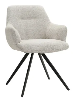Livingfurn Draaibare Eetkamerstoel Doreen kleur* Beige Eetkamerstoelen|Draaibare Eetkamerstoelen