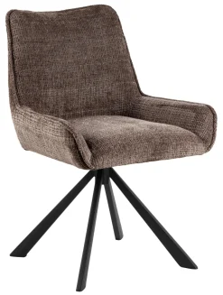 Sohome Draaibare Eetkamerstoel Erika Chenille* Chenille Eetkamerstoelen|Beige Eetkamerstoelen