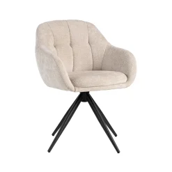 LABEL51 Draaibare Eetkamerstoel Esma Elite stof* Draaibare Eetkamerstoelen|Eetkamerstoelen Met Armleuning