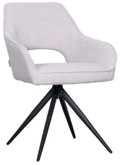 LABEL51 Draaibare Eetkamerstoel Finley Bouclé* Eetkamerstoelen Bouclé / Teddy|Draaibare Eetkamerstoelen