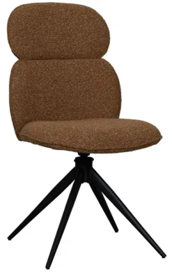 LABEL51 Draaibare Eetkamerstoel Finn Bouclé* Eetkamerstoelen Bouclé / Teddy|Draaibare Eetkamerstoelen