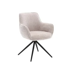 Tower Living Draaibare Eetkamerstoel Fondo Chenille* Chenille Eetkamerstoelen|Beige Eetkamerstoelen